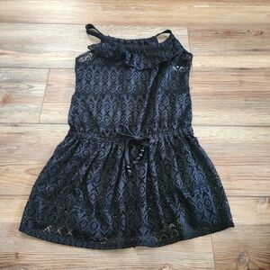 Justice Girls Lace Swim Coverup Dress Size 10 Black
